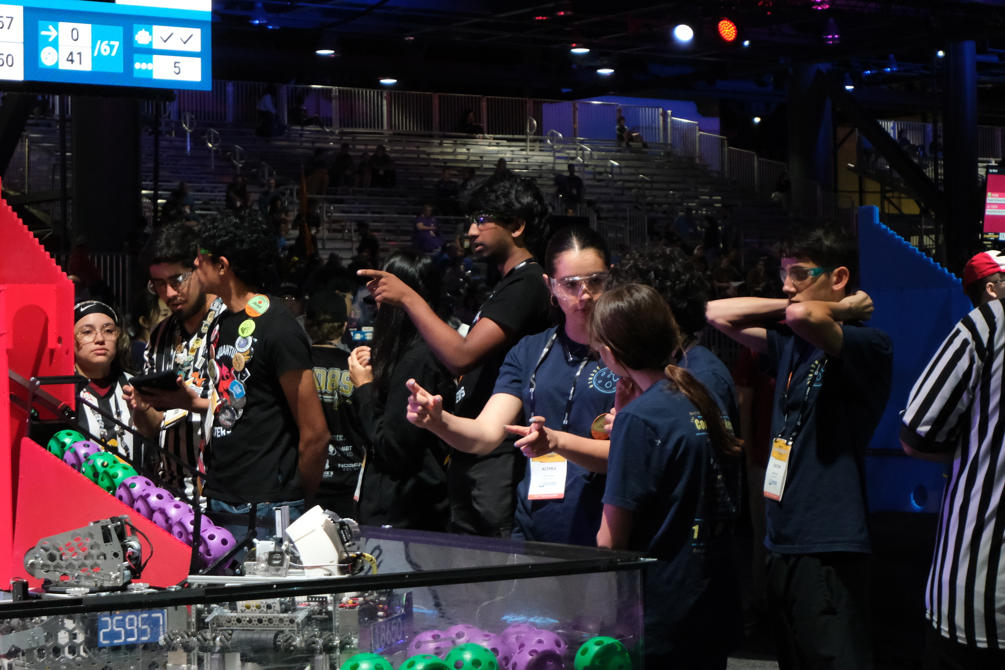 Team 18650 between matches at FIRST Championship Houston 2026