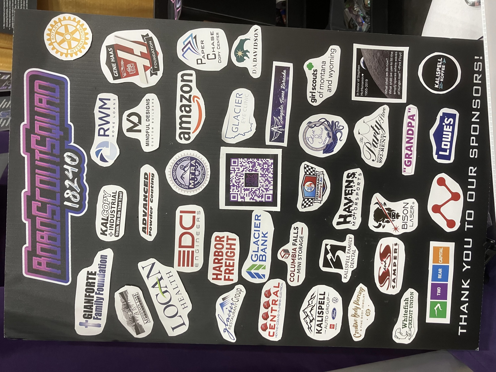 RoboScout Squad sponsor banner at FIRST Championship Houston 2026