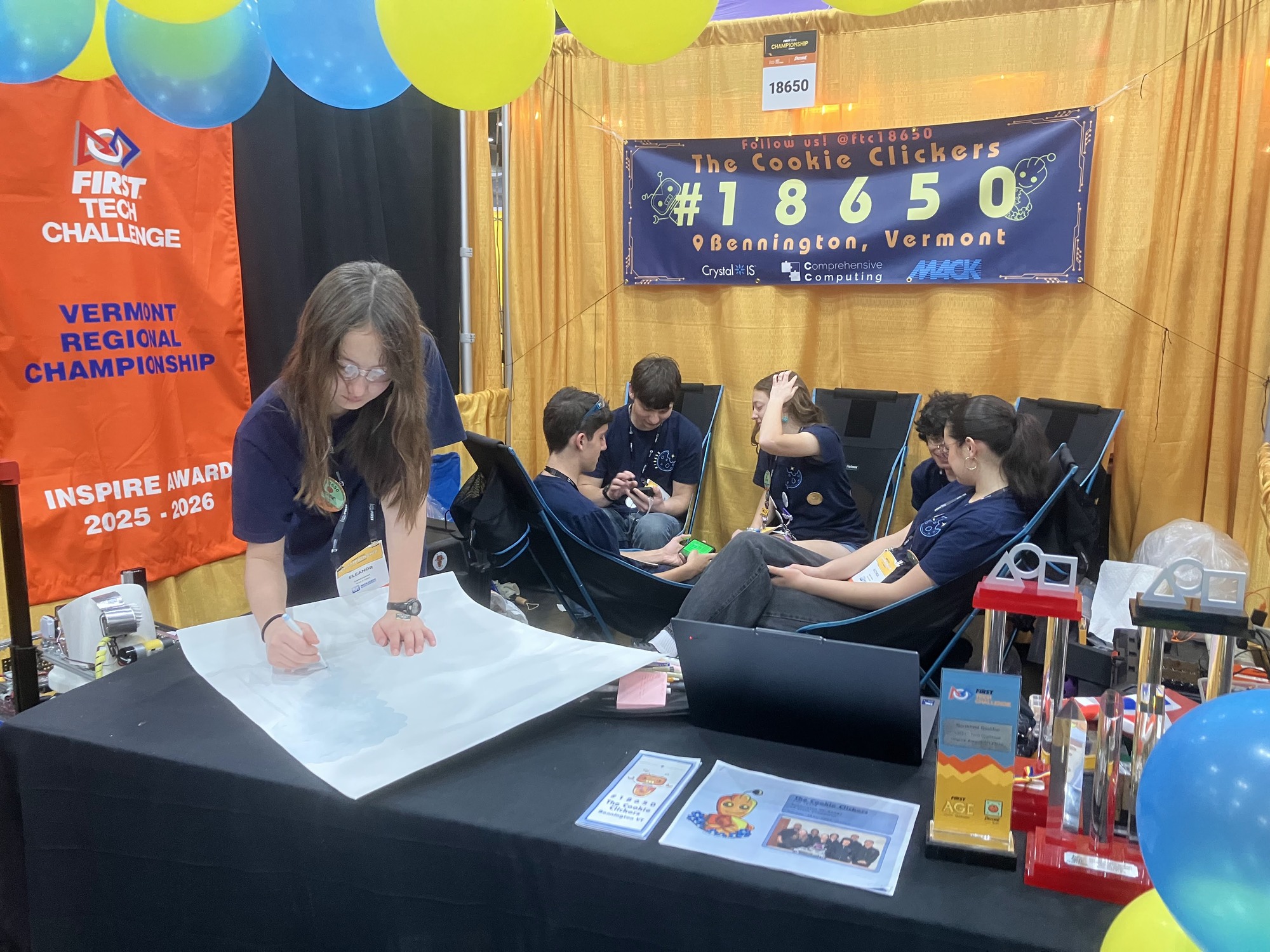 Team 18650 pit at FIRST Championship Houston 2026