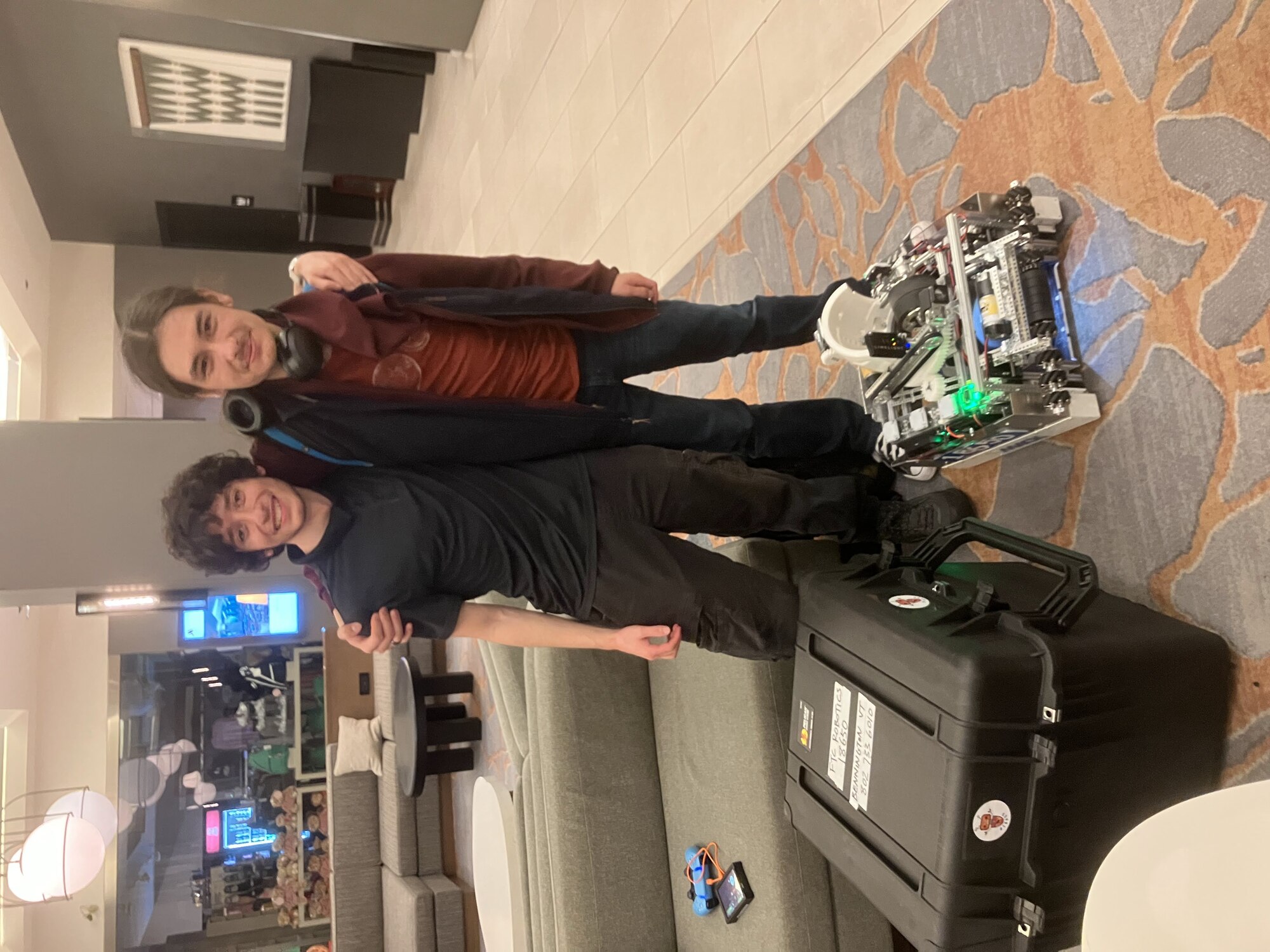Team 18650 members Callam and Eben at FIRST Championship Houston 2026