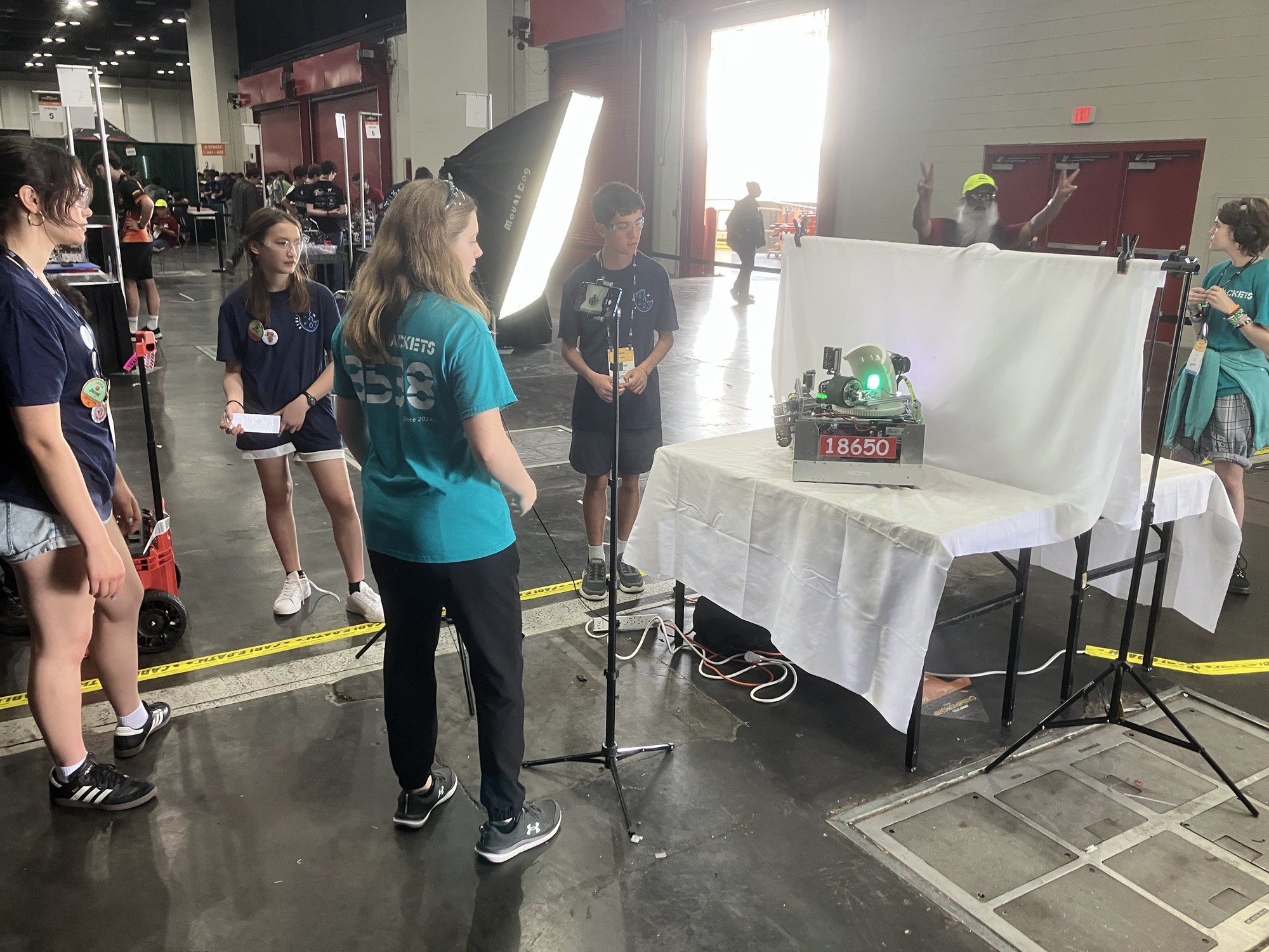 Team 18650 with the robot at inspection